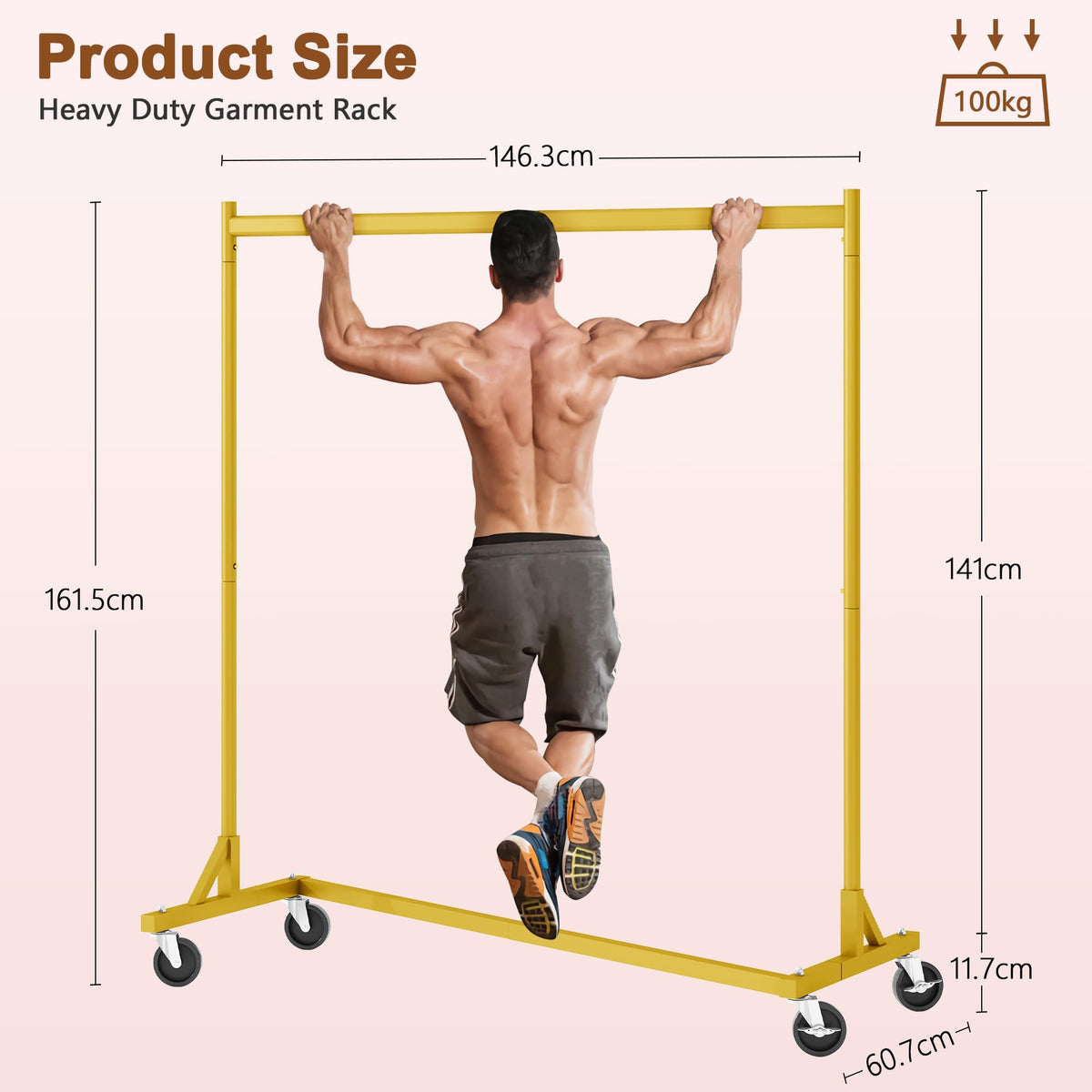 Z Rack, Rolling Clothes Racks with Z-Base, Heavy Duty Garment Rack, Clothing Racks for Hanging Clothes, Sturdy Metal