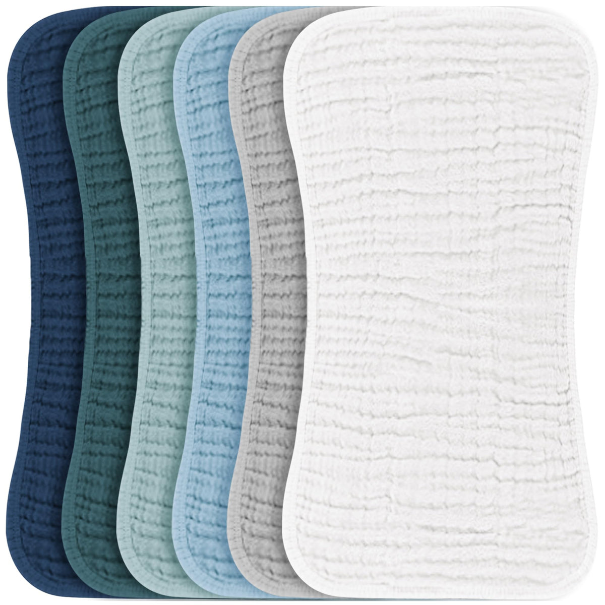 6 Pack Large Muslin Baby Burp Cloths and Burp Rags Set for Newborn