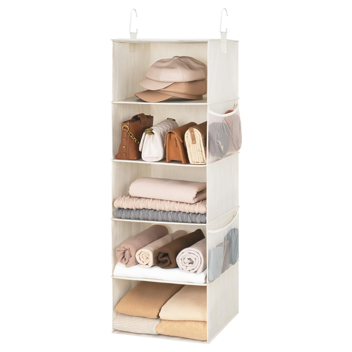 Hanging Closet Organizer for Small Closets, 5 Shelf