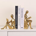 Ceramic Decorative Bookends, Book Ends for Shelves, Home Office Decor | Aesthetic Statues Book Holders Stoppers for