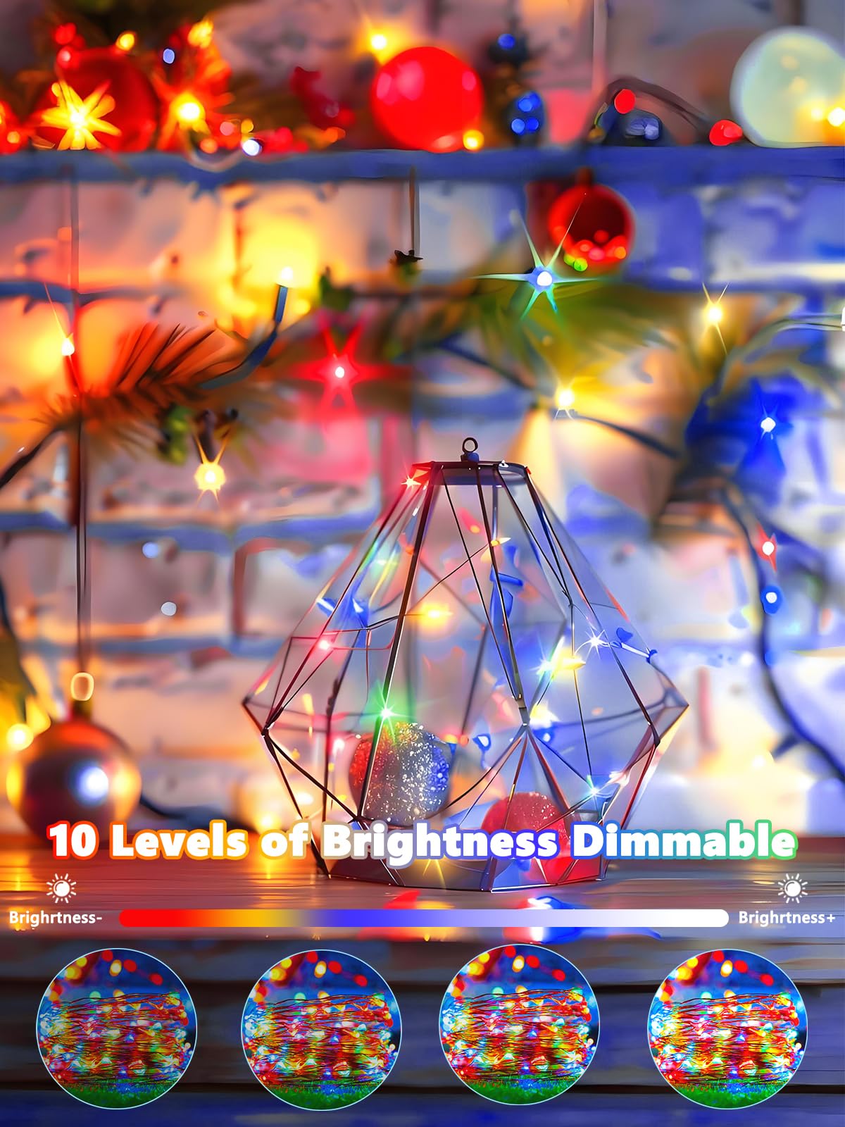 4 Pack Fairy Lights Battery Powered with Remote Twinkle Lights Multicolor