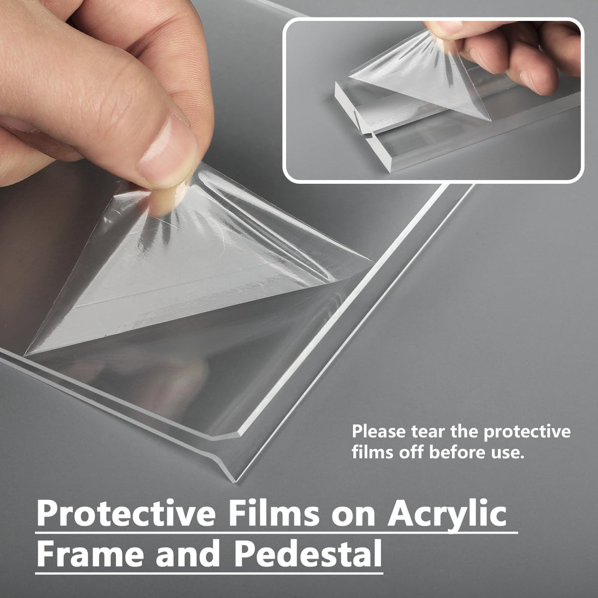 Acrylic Sign Holder Horizontal Double Sided Display Stand 2 Pack