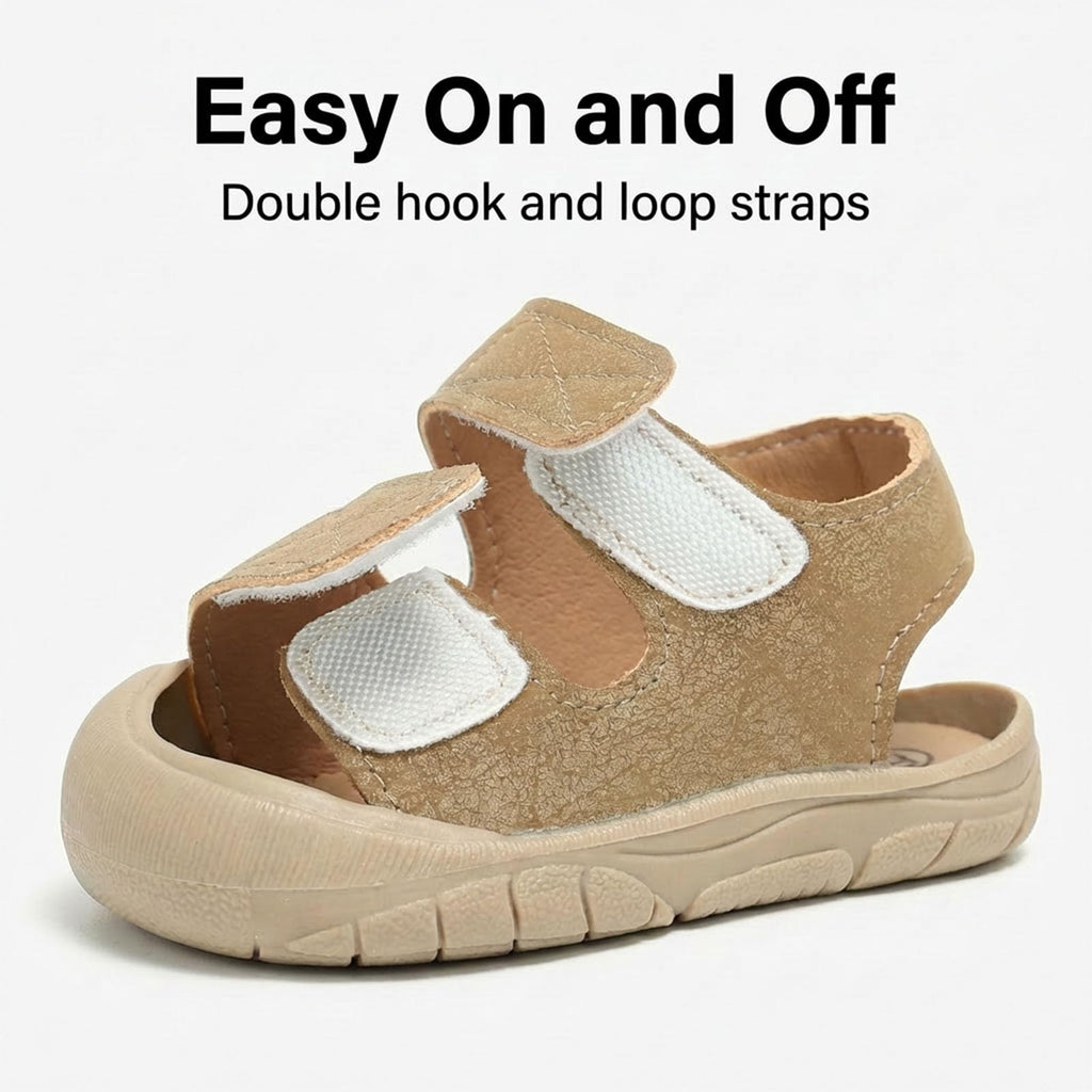 Baby Protective Toe Summer Sandals for Boys Girls Non-Slip Soft Sole Infant Toddler First Walking Shoes