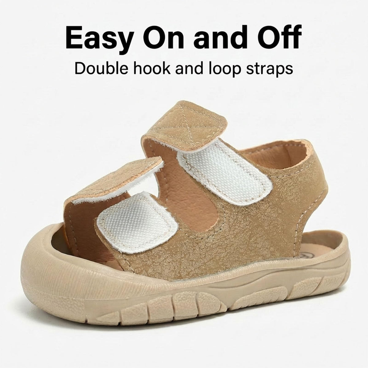 Baby Protective Toe Summer Sandals for Boys Girls Non-Slip Soft Sole Infant Toddler First Walking Shoes
