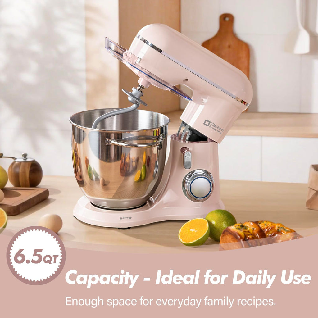 6.5 QT Stand Mixer, 10-Speed Electric Mixer (Pink)