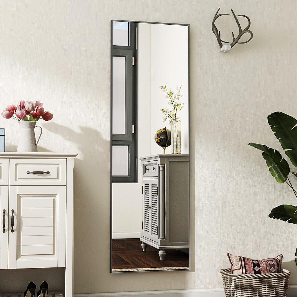 56"x21" Floor Mirror Full Length, Large Black Mirror