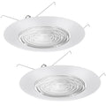 2 Pcs 6'' Shower Trim for Recessed Light Cover,White