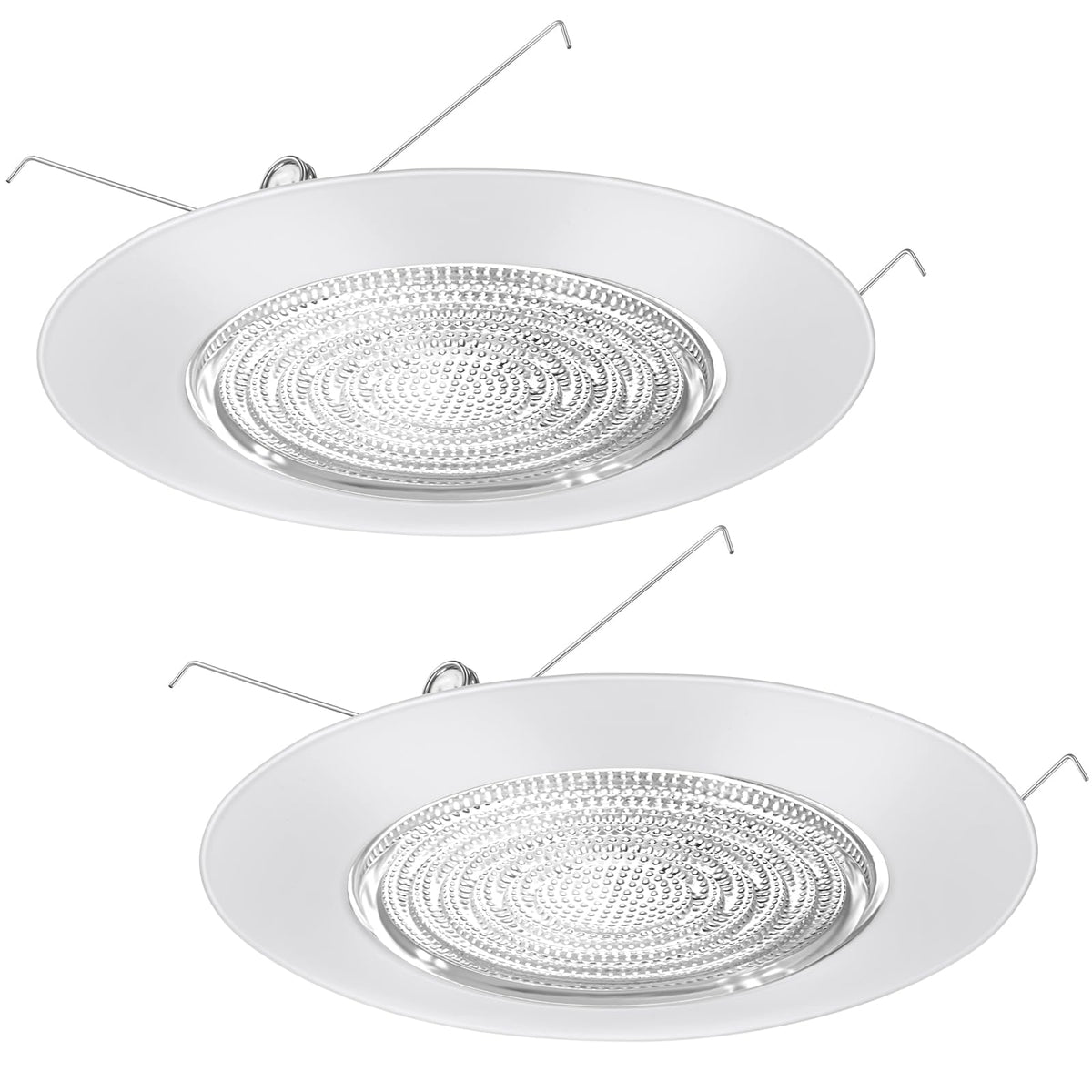 2 Pcs 6'' Shower Trim for Recessed Light Cover,White