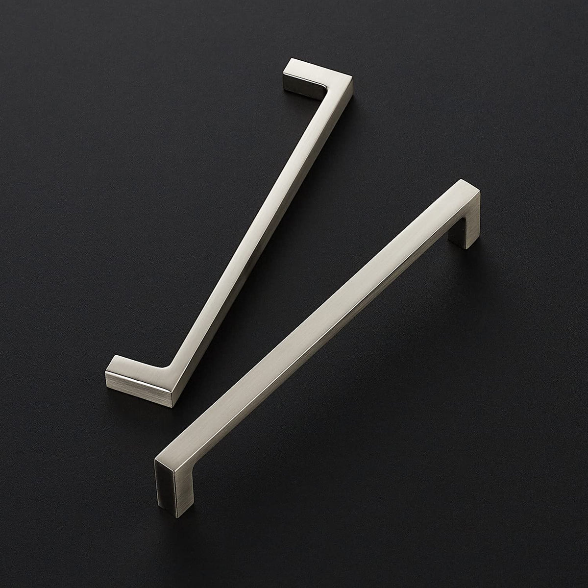 Brushed Nickel Cabinet Handles Square Pulls, 6-1/4 Inch, 25 Pack