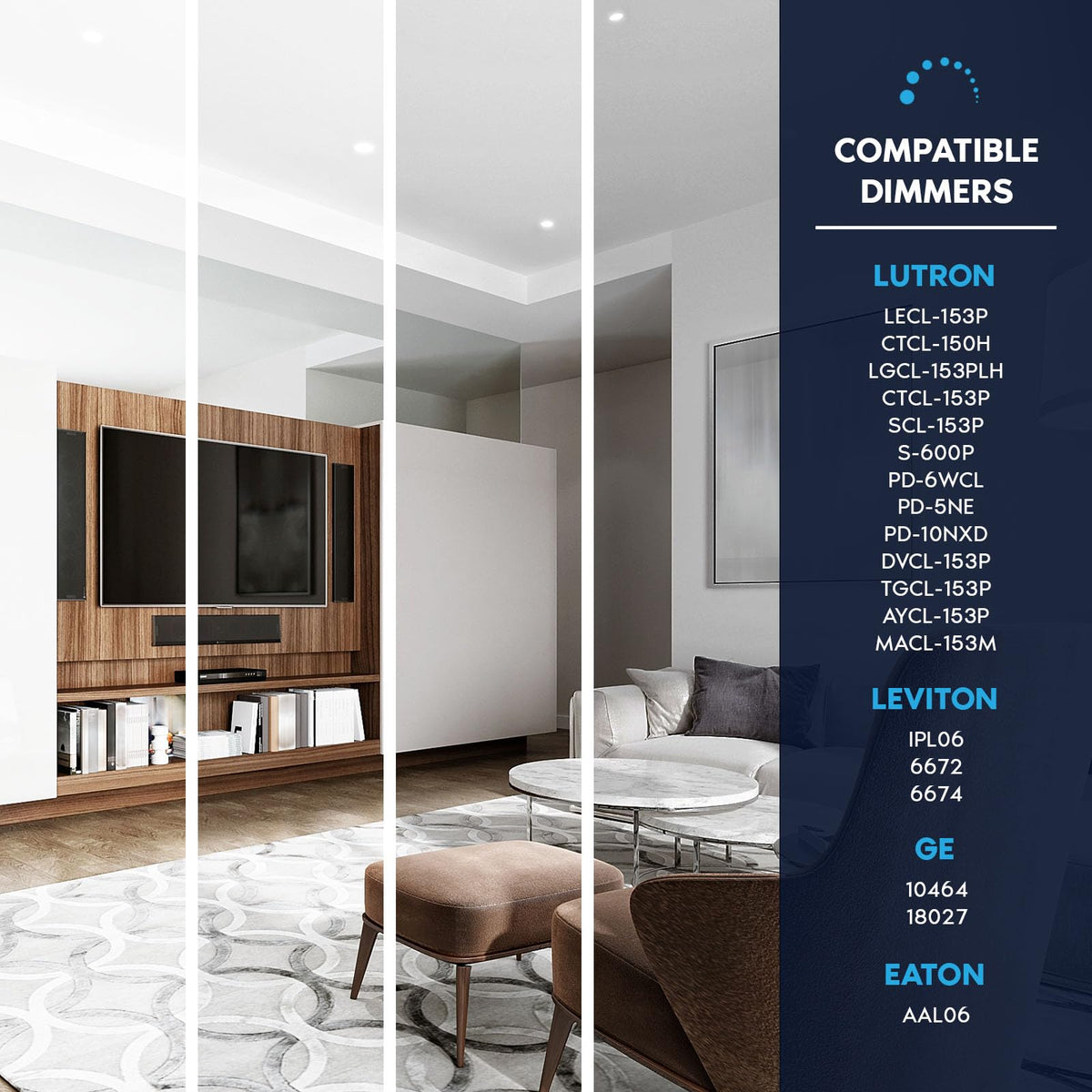 4 Inch Trimless LED Recessed Lights with Junction Box 6 Pack