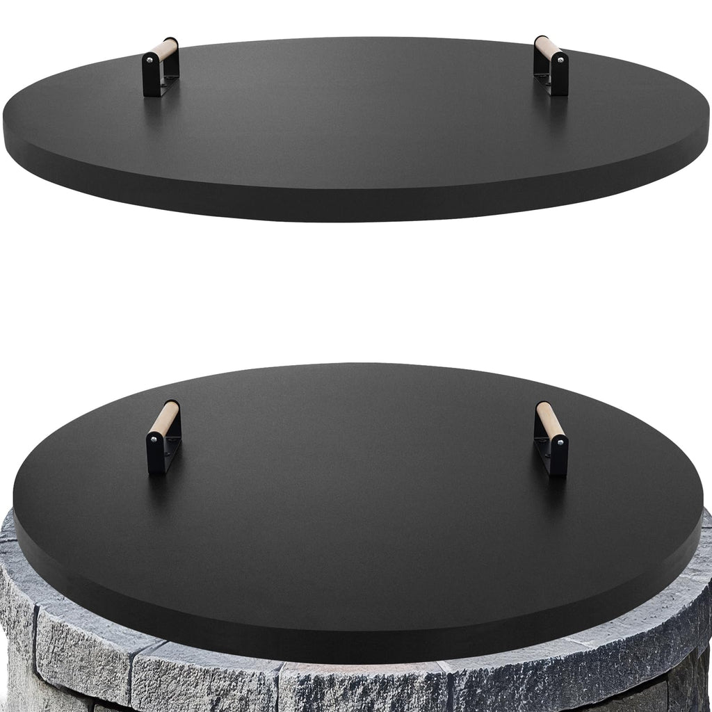 Fire Pit Lid Cover Round- 38" Powder Coated Steel Firepit Cover