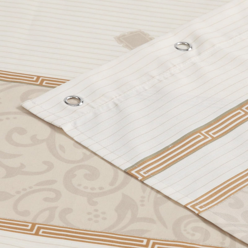 Fabric, Beige Tan Stripe Cloth Shower Curtains, Waterproof Bathroom Small Curtains, 62" W x 72" H