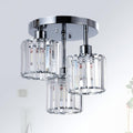Semi Flush Mount Ceiling Light,3-Light Modern Close to Ceiling Light Fixtures,Kitchen Light with Clear Crystal