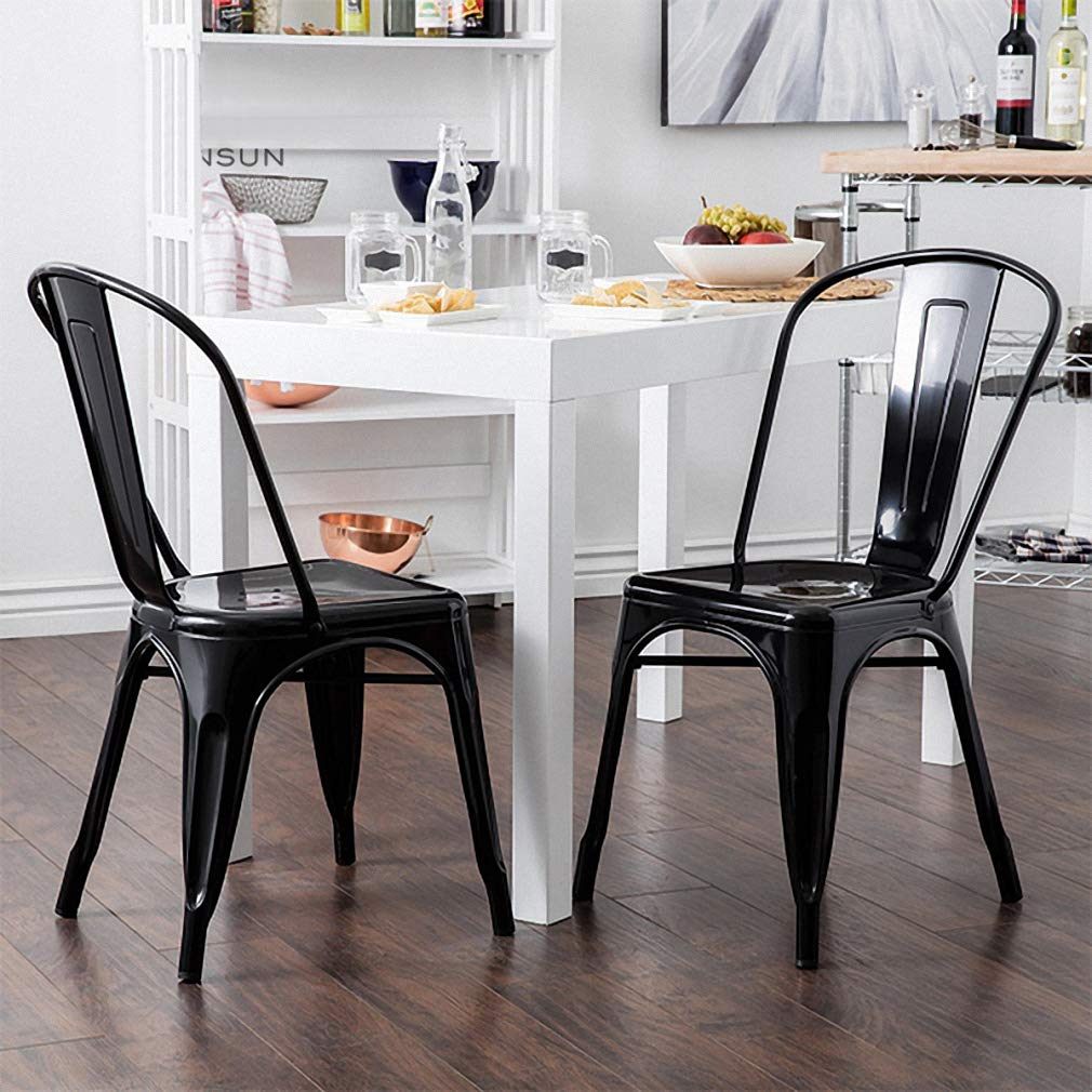 Metal Dining Chairs Set of 2 Patio Chair Indoor Outdoor Chairs Kitchen Metal Chairs Restaurant Chair 18 Inch Seat