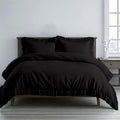 3 Pc Black Ruffle Trim Duvet Cover Set King Size-100% Egyptian Cotton 600 TC Frilled, Shabby Chic Bohemian-Vintage