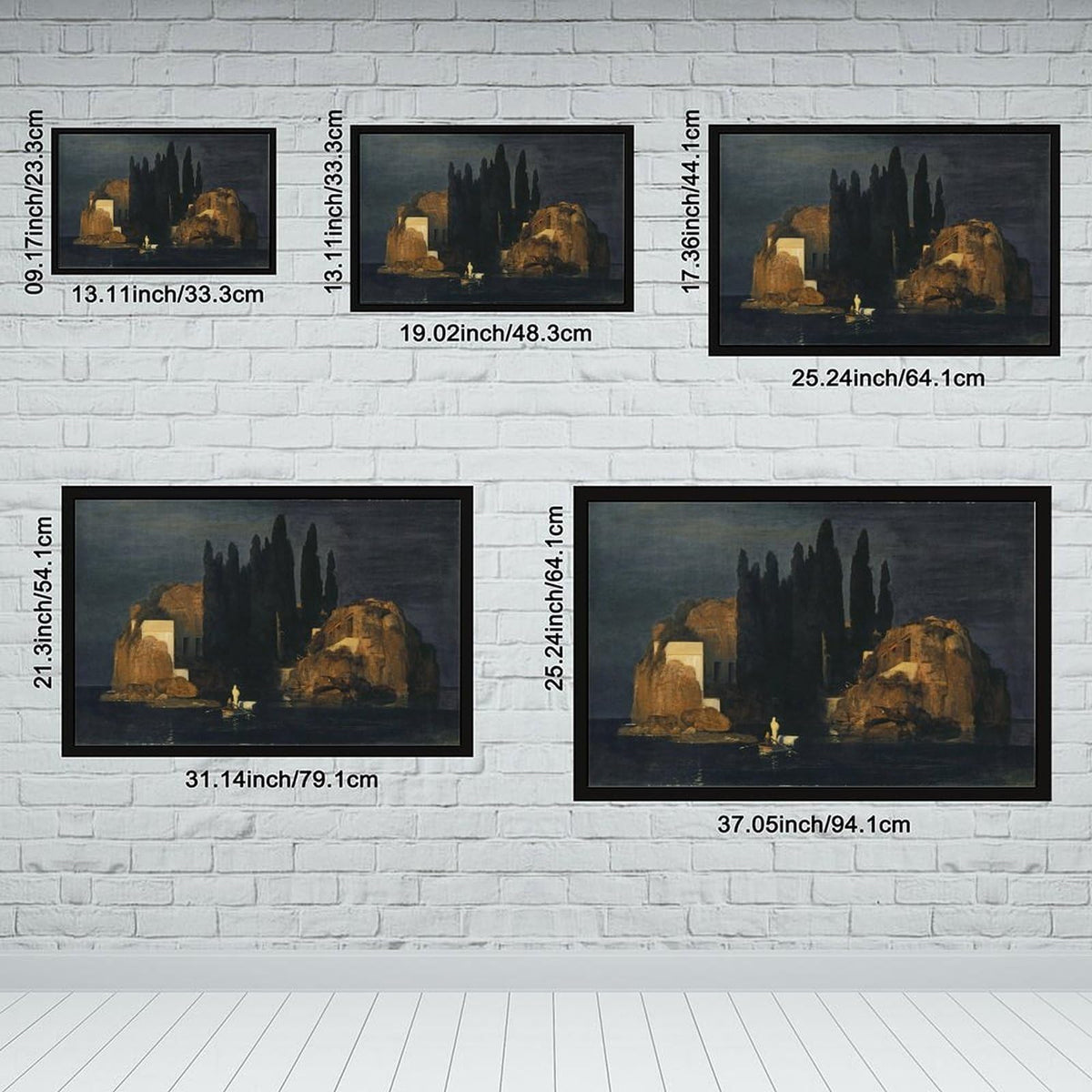 Arnold Bocklin Isle of Dead Canvas Wall Art, Symbolism Oil Painting Print, Vintage Gothic Fine Poster Bedroom Office