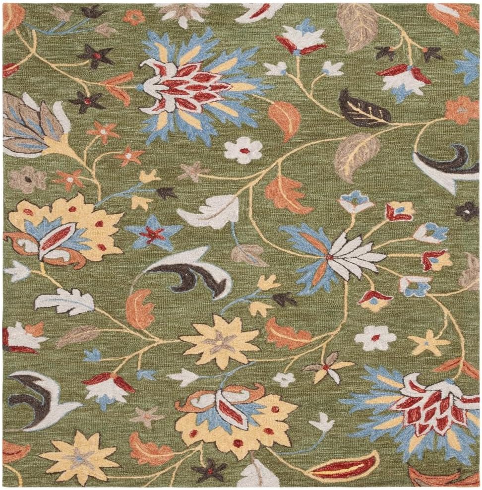 Area Rug - Jardin - Large - Green & Blue, Handmade Wool