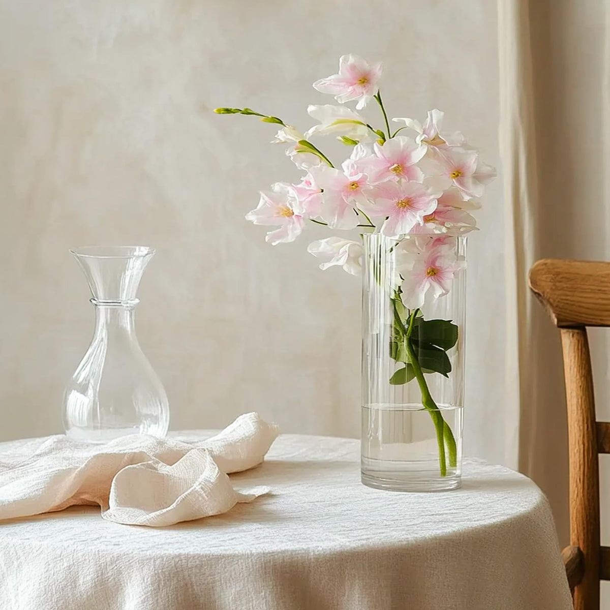 12pcs 8 Inch Clear Glass Cylinder Vases for Centerpieces