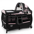4 in 1 Play Yard, Portable Baby Playard with Bassinet & Flip-Away Changing Table, Canopy, Portable Bedside