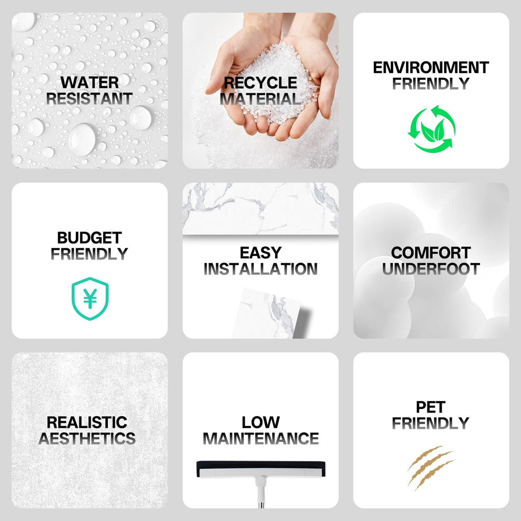 Peel and Stick Floor Tile Waterproof,Durable & Easy to Clean