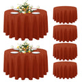 6 Pack Thanksgiving Round Tablecloth 90 Inch Burnt Orange