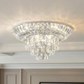 20 Inch Modern Crystal Flush Mount Ceiling Light, Twelve Sockets