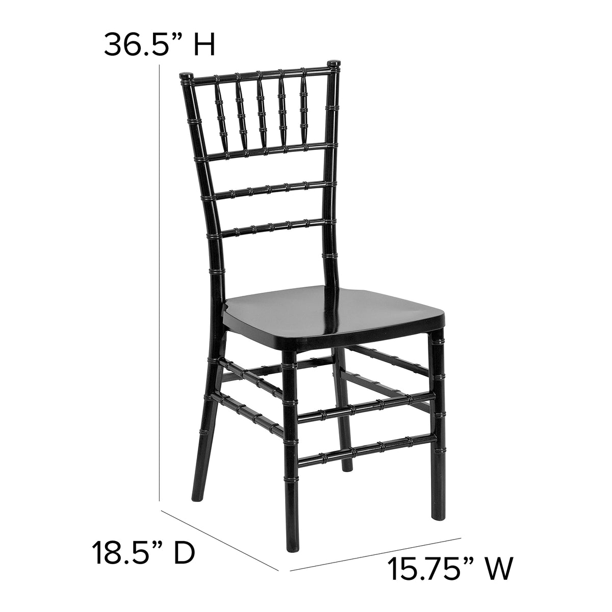 PREMIUM Series Black Resin Stacking Chiavari Chair