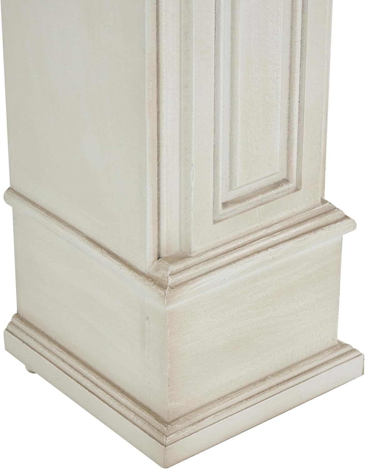 Wooden Fireplace Mantle Freestanding with Leaf Accents, 47" 9" 43", White