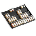 Bamboo Black Spice Drawer Organizer, (Need 3" Deep Drawer) Expandable 4 Tier Spices Rack for Cabinet, Kitchen