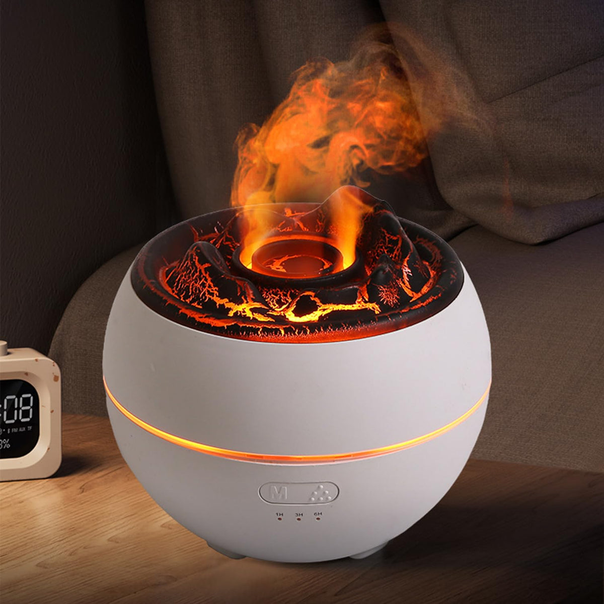 Essential Oil Diffuser, Volcano Flame Fire Oil Diffuser, 360ml Ultrasonic Cool Mist Aromatherapy Humidifier, Scent