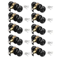 10 Pack Keyed Entry Door Knobs, Matte Black Door Knob with Lock and Key (Keyed Alike), Pack of 10 Door Knobs for