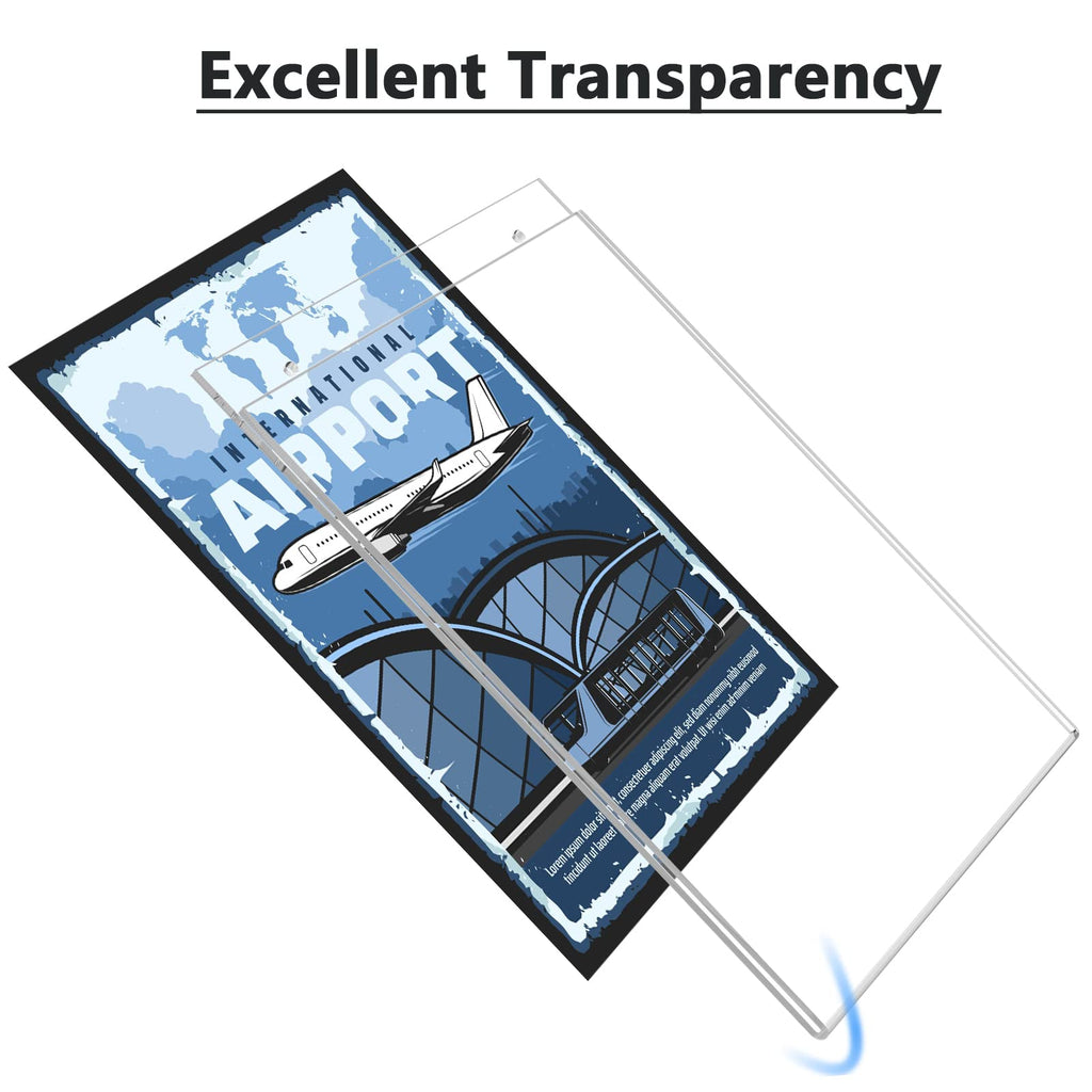 Wall Mount Sign Holder, 8.5 x 11, Vertical, 6 Pack
