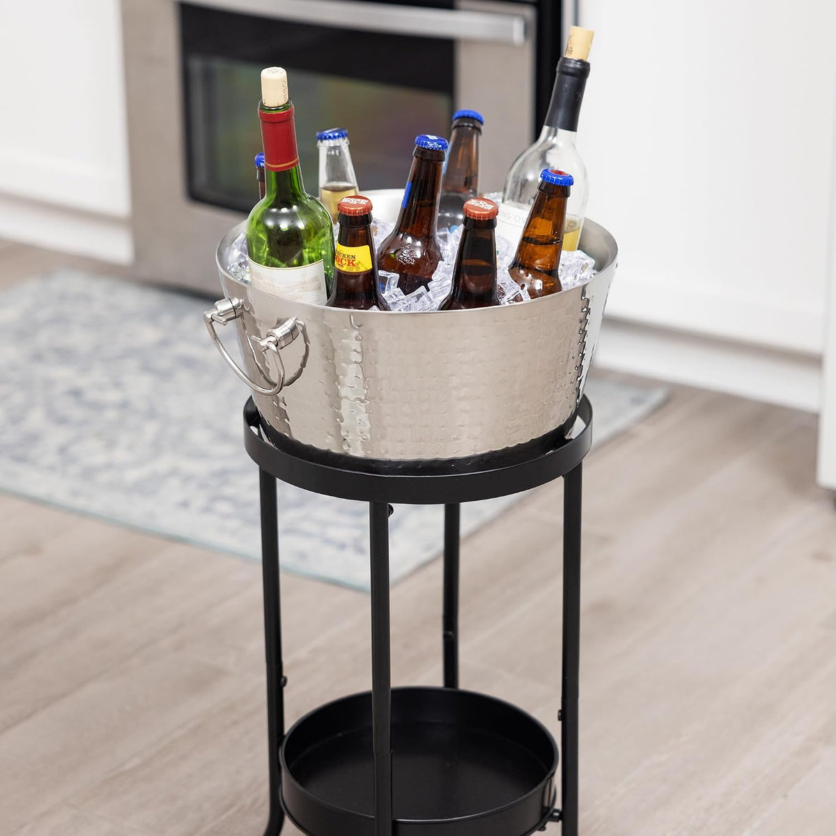 Champagne Ice Bucket with Stand, Wine Bucket with Stand Stand for Parties/Insulated Wine Chiller Bucket for Parties