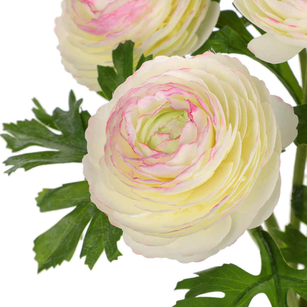 7 Heads Ranunculus Artificial Flowers White Fake Ranunculus Small Bouquets Silk Flowers Faux Floral Centerpieces