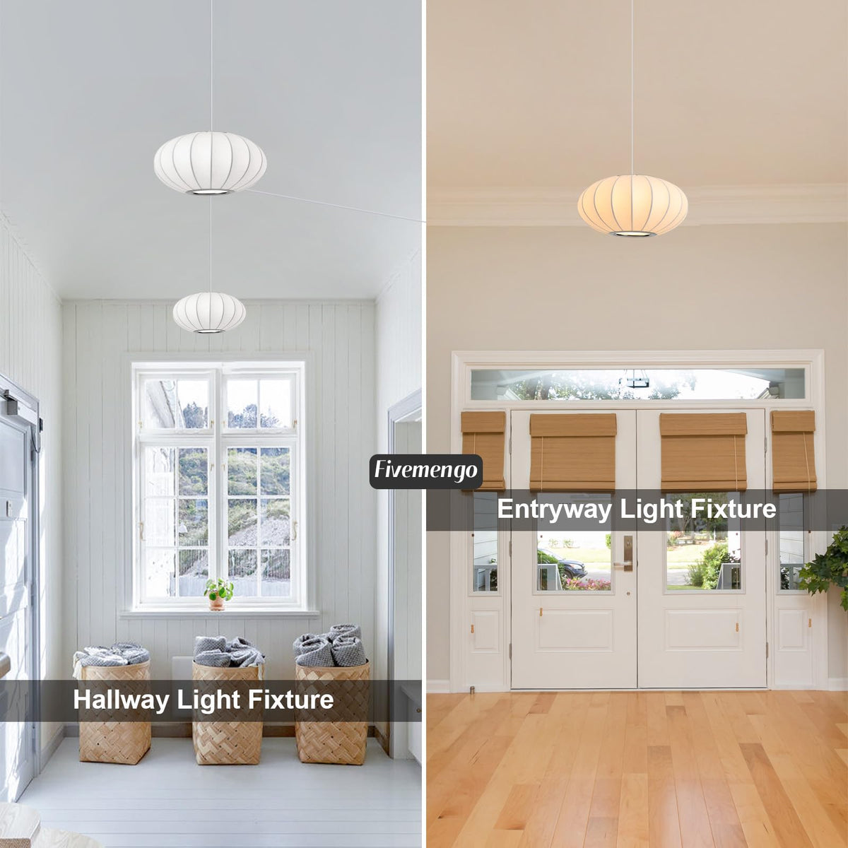 Inspired Nelson Style 11.8in Plug in Lantern Pendant Light, Small White Imitation Silk Pendant Light Wabi Sabi Saucer Japanese Bubble