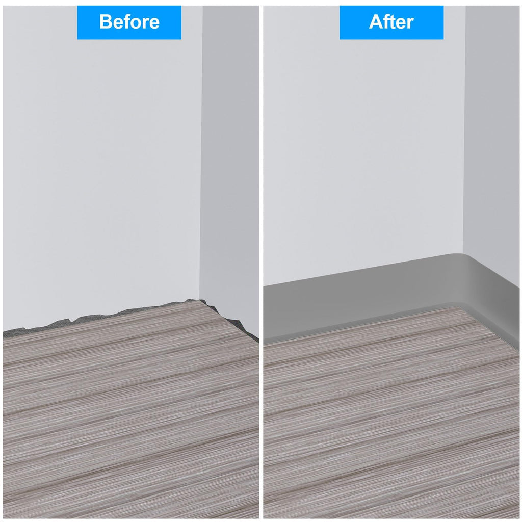 Flexible Baseboard Molding Trim, 5 Inch(W) x 40 Feet(L) Peel and Stick Rubber Wall Trim Molding, Self-Adhesive Vinyl