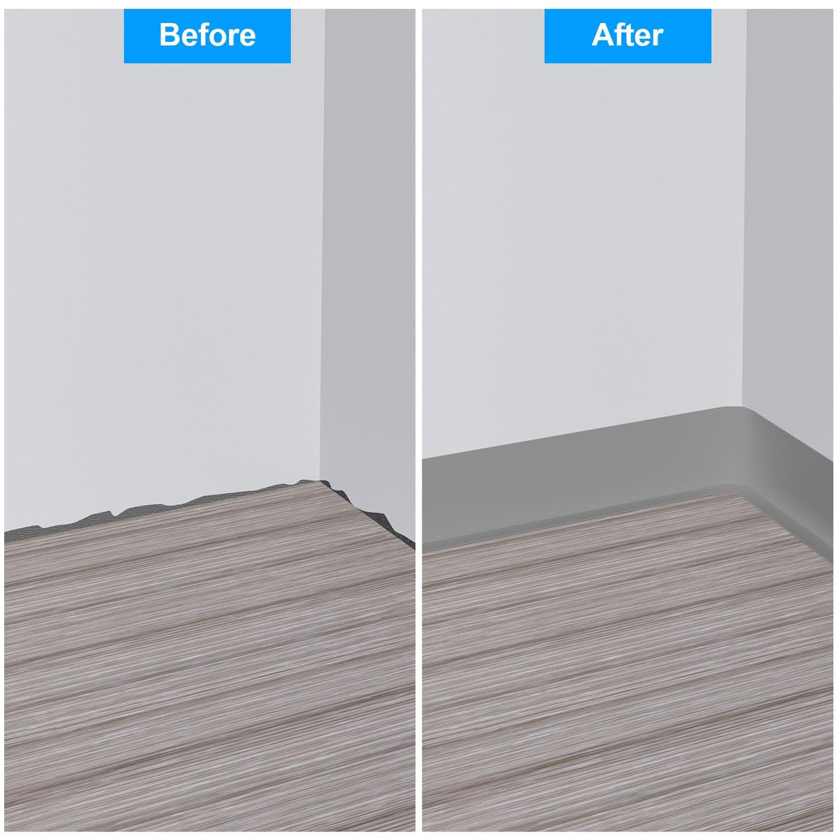 Flexible Baseboard Molding Trim, 5 Inch(W) x 40 Feet(L) Peel and Stick Rubber Wall Trim Molding, Self-Adhesive Vinyl