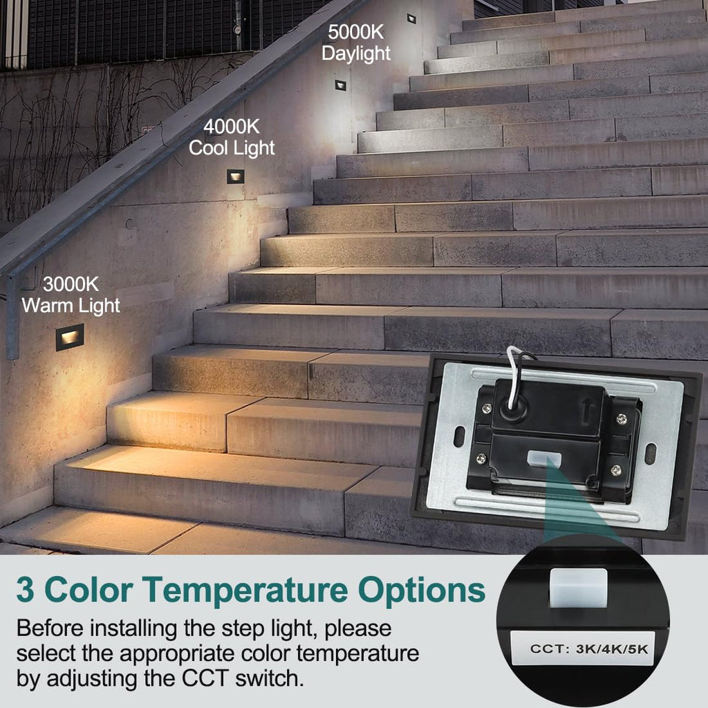 AC/DC Low-Voltage LED Step Lights, 3CCT, 12-Pack
