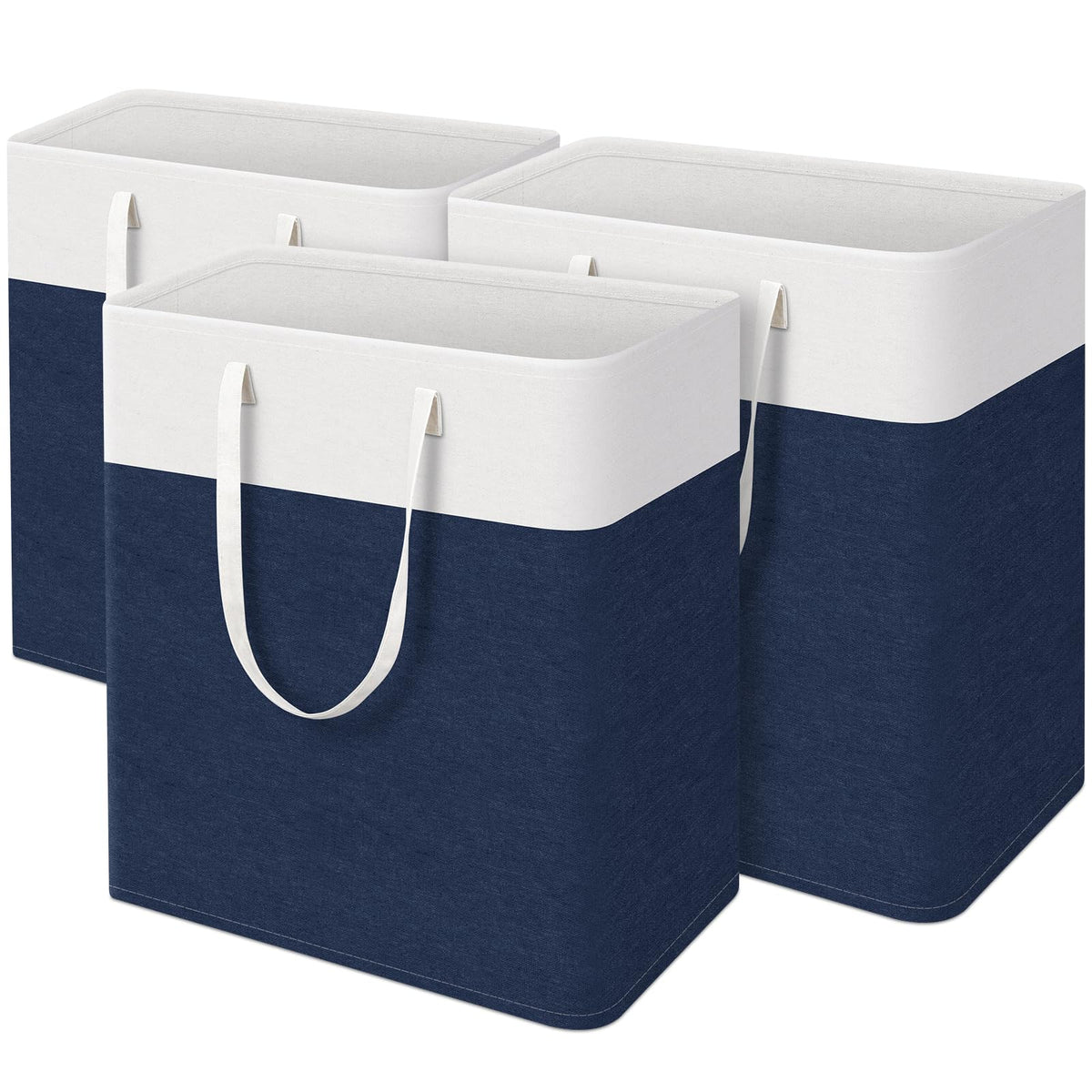Laundry Basket 3-Pack, Laundry Hamper, 125L-Blue