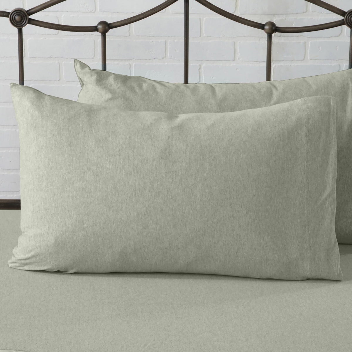 Cotton Jersey Knit Sheet Set - Ultra-Soft, Stretchy, Heathered Melange Bed Sheets - Cozy, Soft