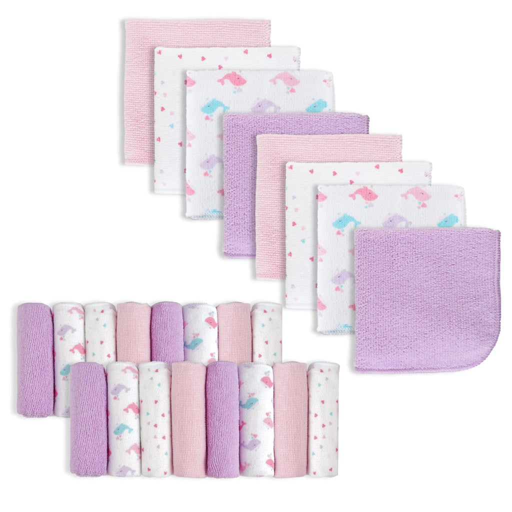 Baby Washcloths, 24Pack Baby Wash Cloths Extra Soft & Ultra Absorbent, Baby Towels and Washcloths Face Towel Unisex