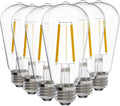 Energetic 6 Pack ST19 Vintage LED Edison Bulbs, 60 Watt Equivalent, 2700K