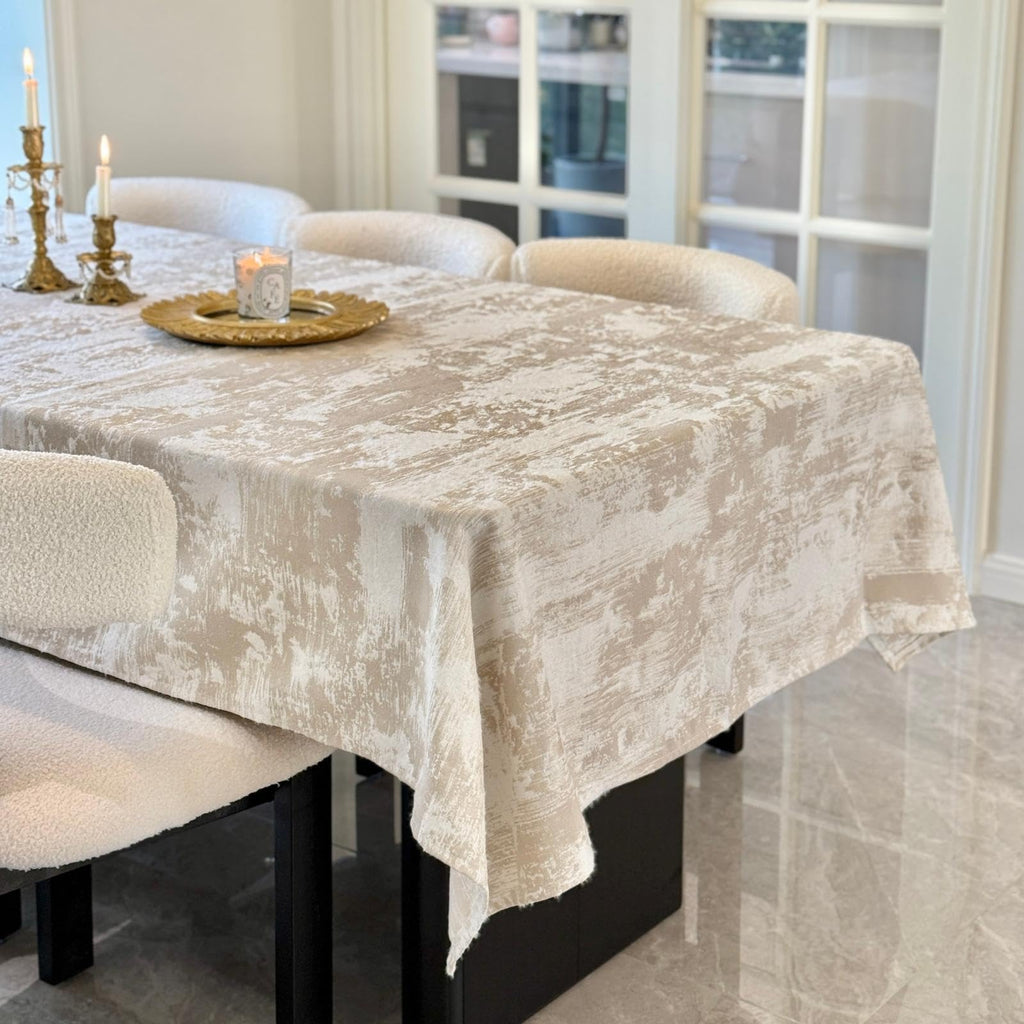 Rectangle Beige Tablecloth 60 x 84 Inch