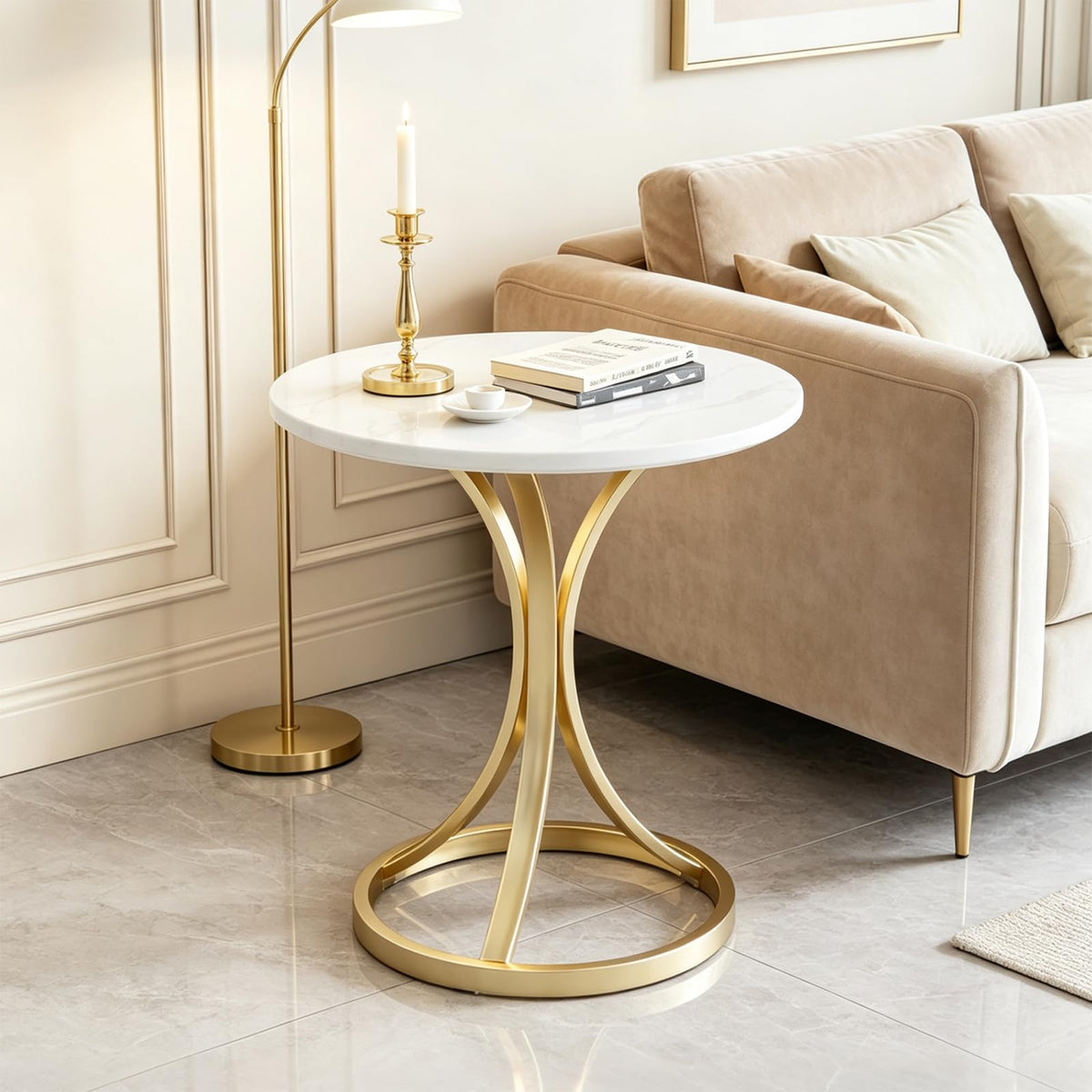 Inspired Saarinen Style Round Small Side Table, Tulip Coffee Accent Table