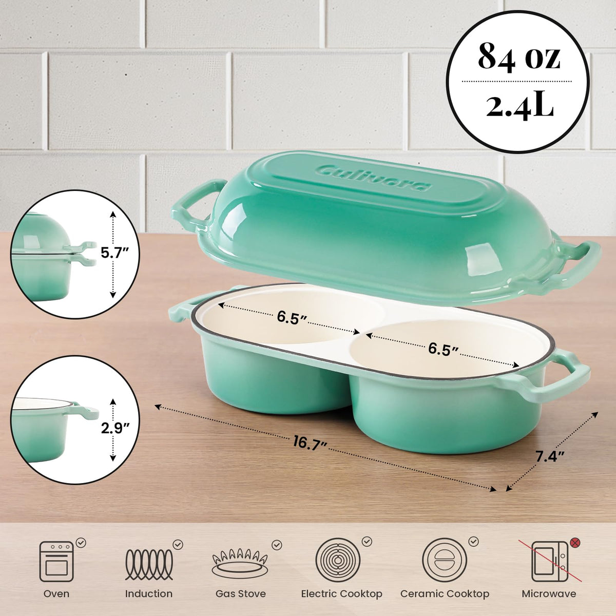 Cast Iron Bread Pan with Lid, Mini Enamel Sourdough Baking Dutch Oven Pot, Double Round Loaf Space made, Bread, Cake