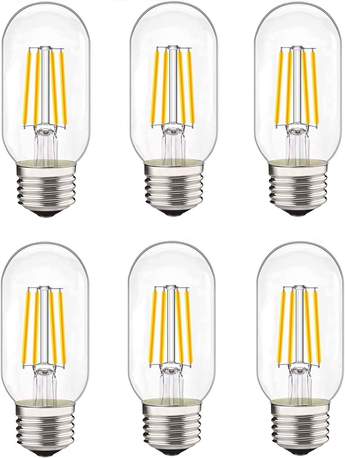 LED Tubular Bulb 4W,E26 Clear Edison Bulb,40W Equivalent 400 Lumens, Antique Edison Style LED Filament Light