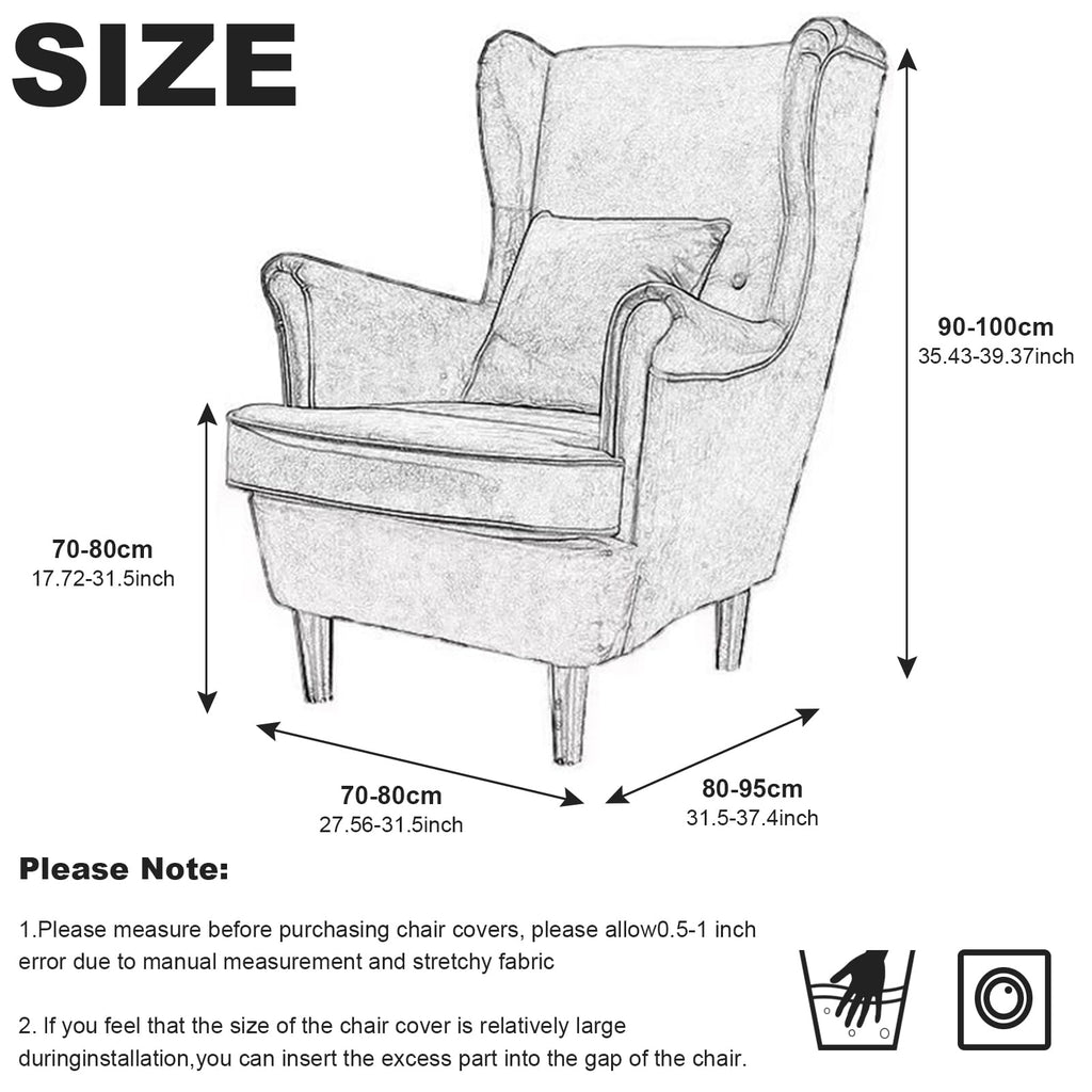 Wingback Chair Slipcover Stretch Spandex Wingback Chair Covers Jacquard Armchair Slipcover Sofa Furniture Protector