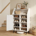 Shoe Storage Cabinet w/Single-Door, Adjustable Shelves | 7-Tier Entryway Cabinet w/Open Compartment, Anti-Tipping