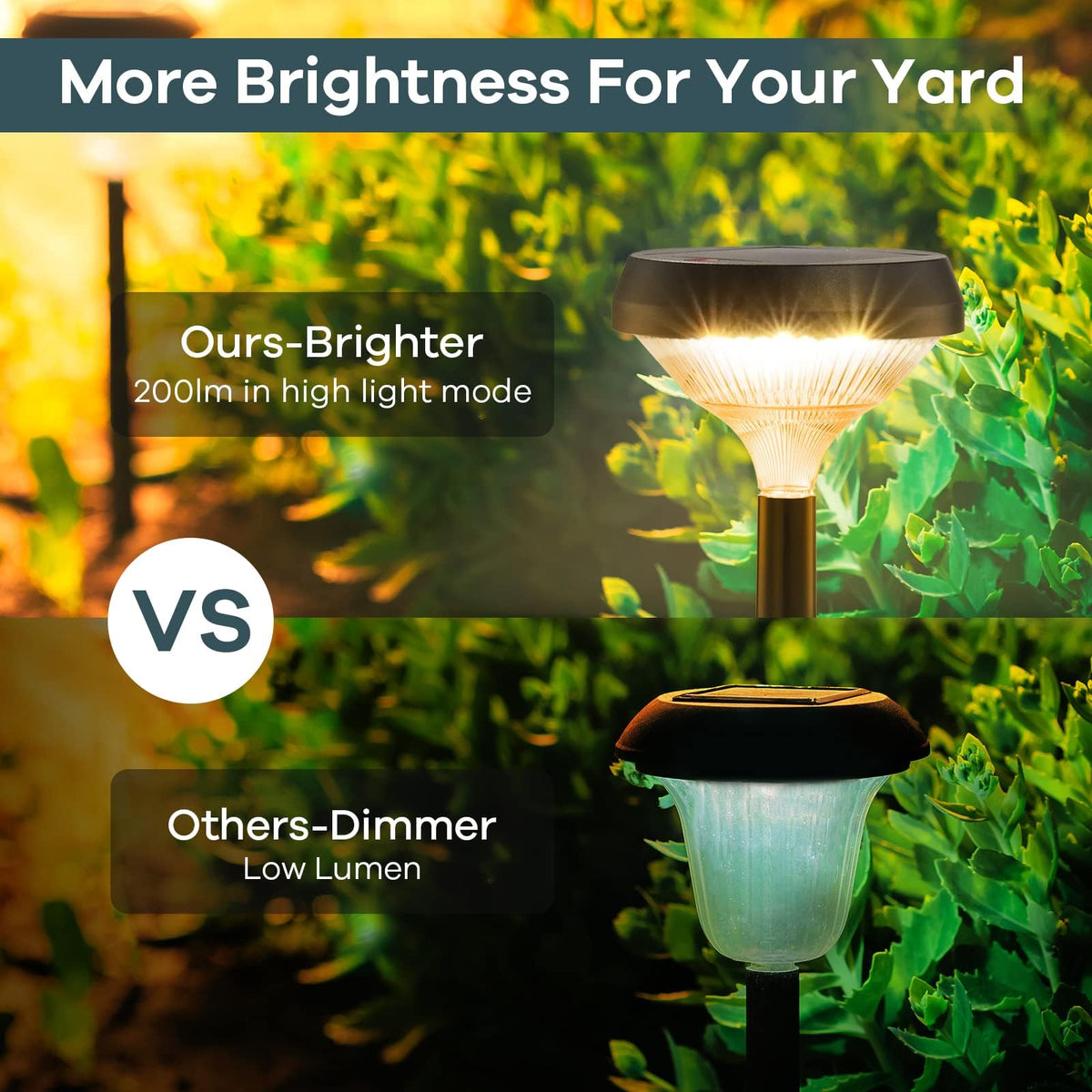 Solar Lights Outdoor4 Pack, Solar Pathway Lights Warm White