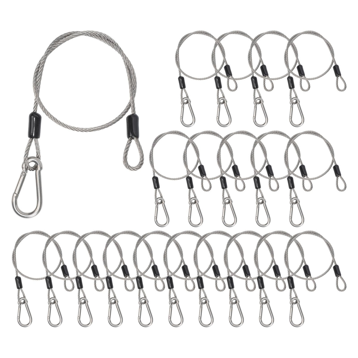 Stage Lights Safety Cables, 20 Pack Stainless Steel Security Cable for Stage DJ Party Lights, Thickened 5/32"